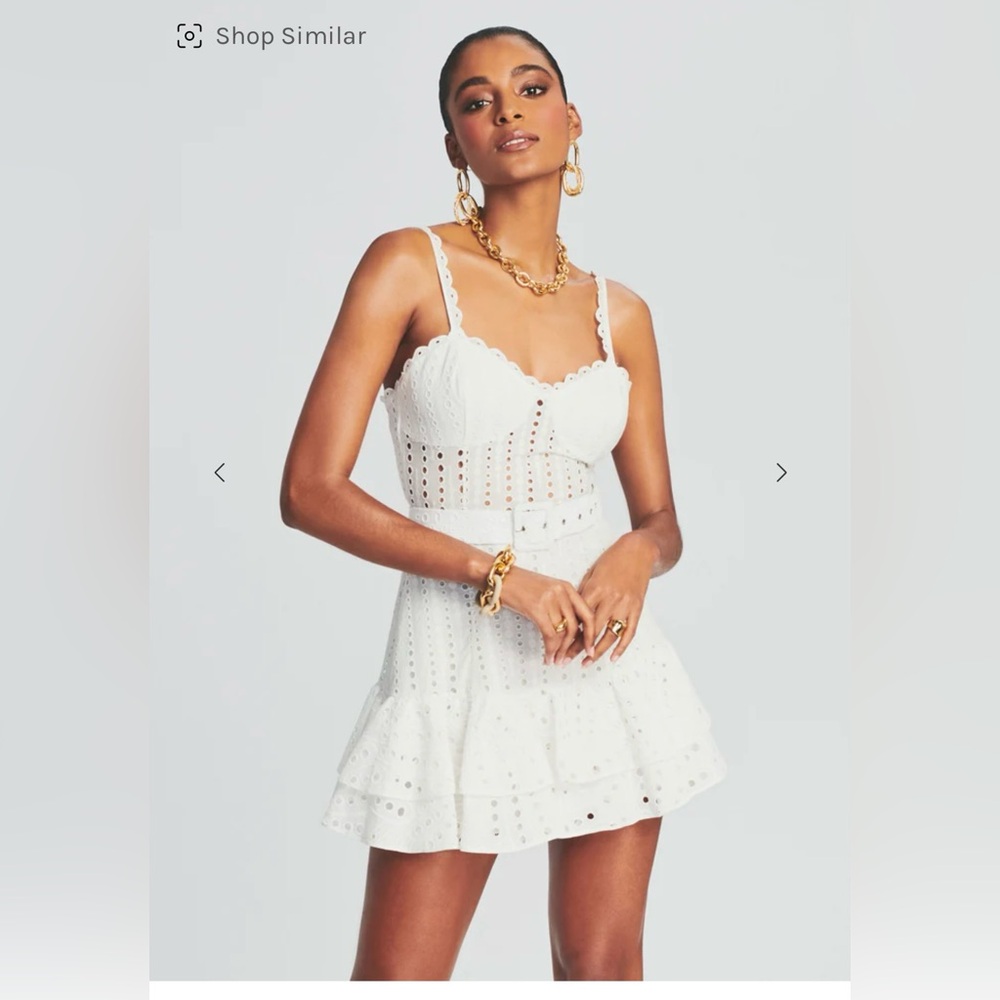 Charo Ruiz White Lace Detail Top - Picture 2 of 6